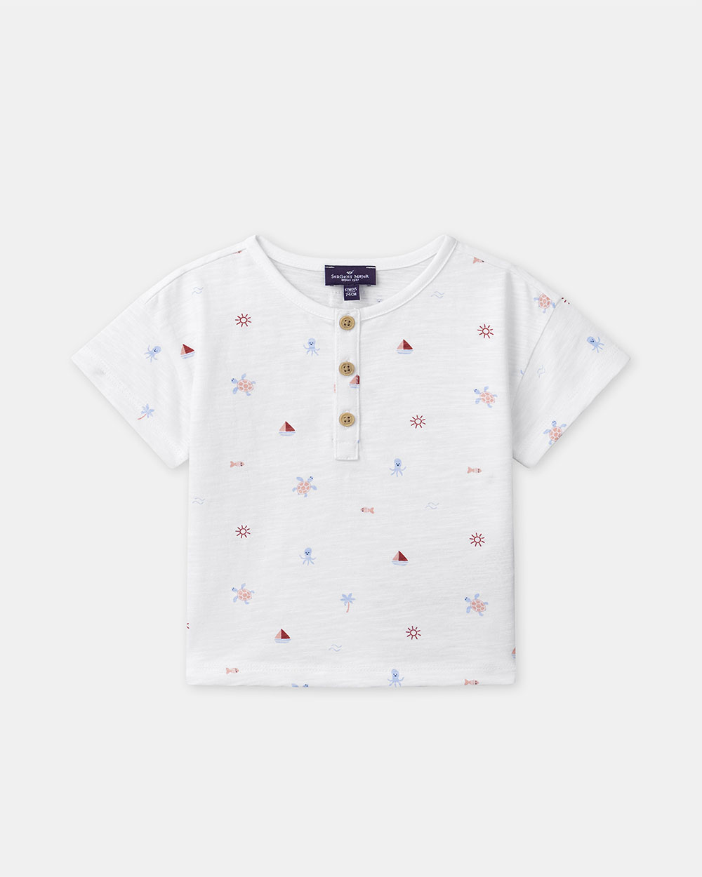 Nautical and animal print T-shirt Ecru colour  Sergent Major