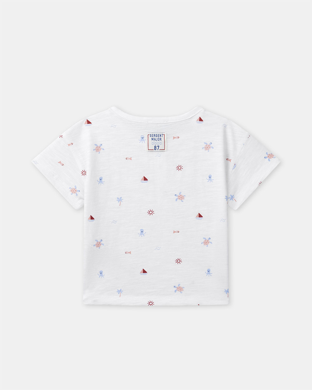 Nautical and animal print T-shirt Ecru colour  Sergent Major