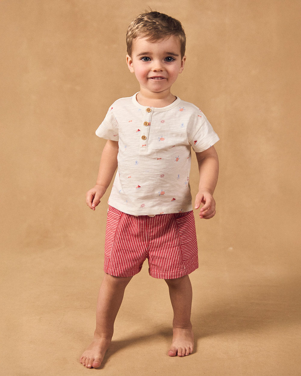 Nautical and animal print T-shirt Ecru colour  Sergent Major