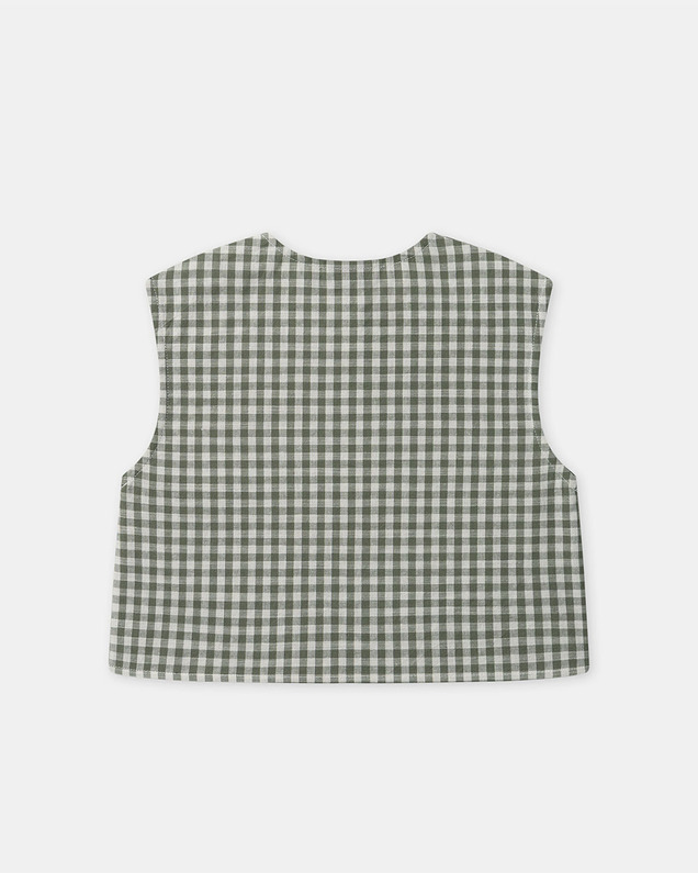 Gingham tank top and shorts set Dark green/ivory colour  Sergent Major