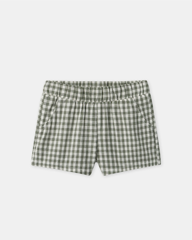 Gingham tank top and shorts set Dark green/ivory colour  Sergent Major