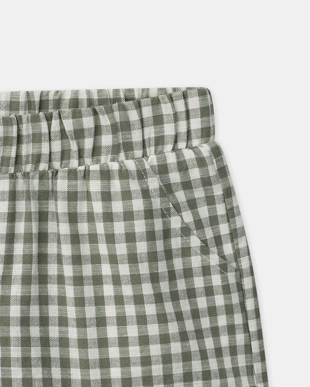 Gingham tank top and shorts set Dark green/ivory colour  Sergent Major
