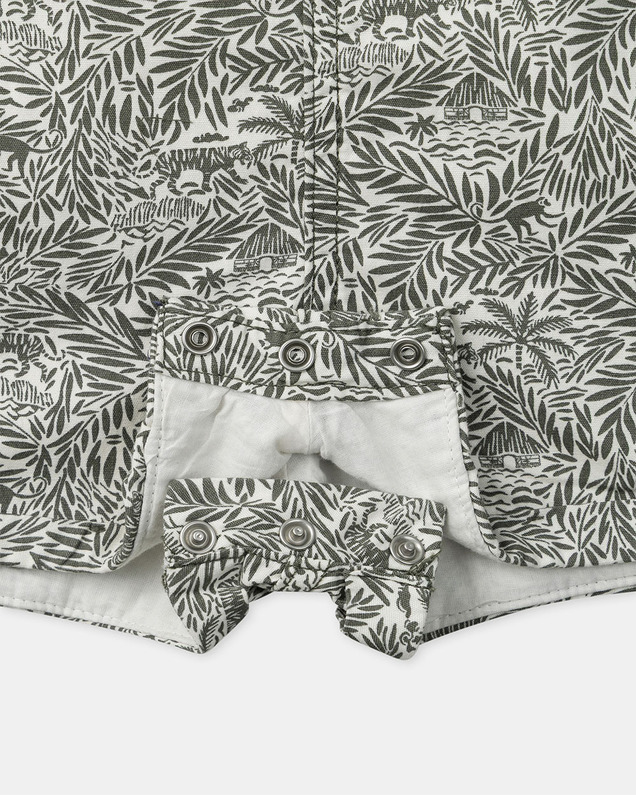 Tropical print short overalls Khaki colour  Sergent Major