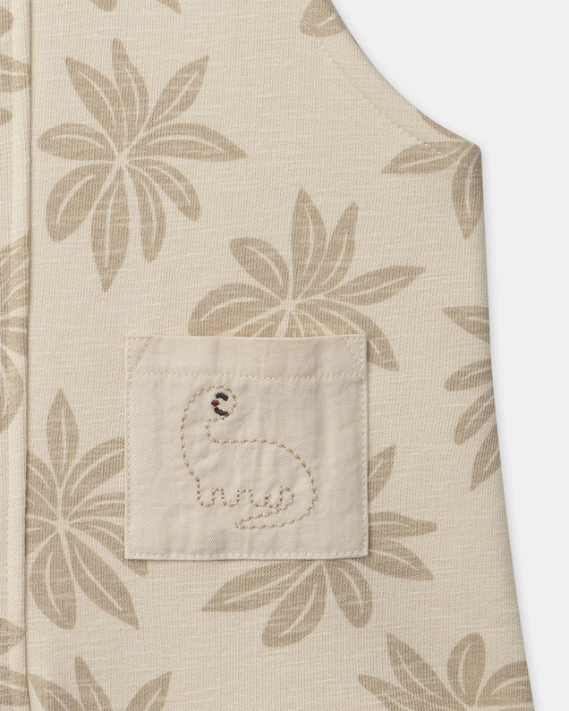 Palm tree print short overalls Beige colour  Sergent Major