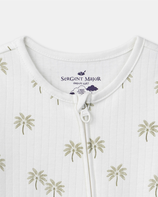 Short palm tree print jumpsuit Ecru colour  Sergent Major