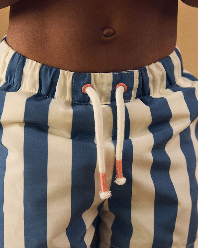 Striped swim shorts with nappy Blue colour  Sergent Major