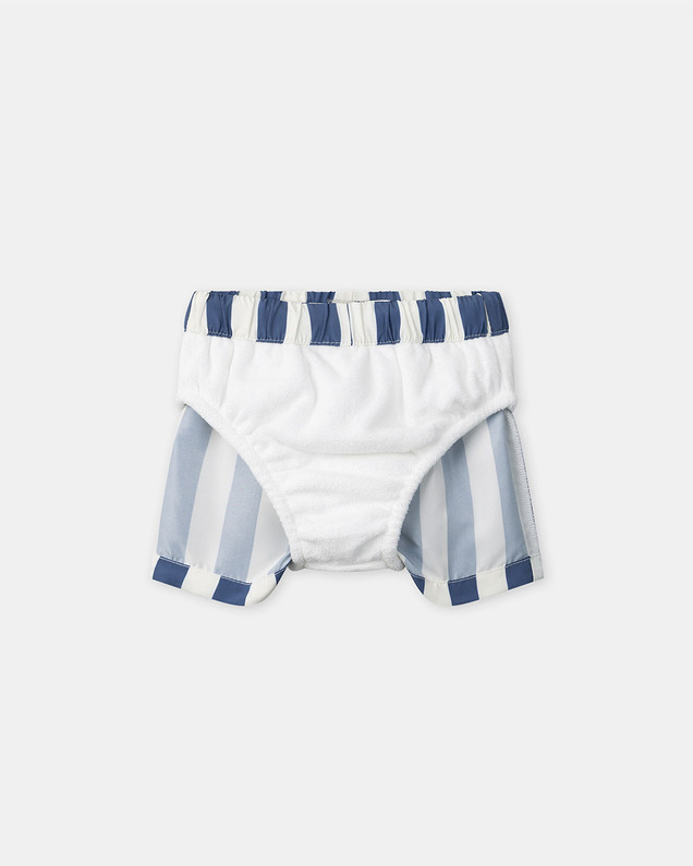 Striped swim shorts with nappy Blue colour  Sergent Major