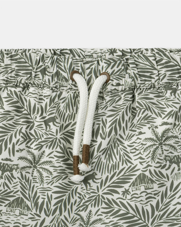 Jungle print swim shorts with lining Khaki colour  Sergent Major