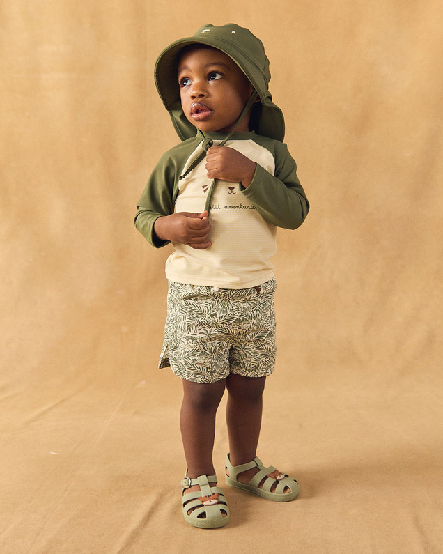 Jungle print swim shorts with lining Khaki colour  Sergent Major