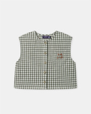 Gingham tank top and shorts set Dark green/ivory colour  Sergent Major