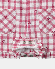 Short gingham overalls with ruffles Pink colour  Sergent Major