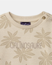 Palm tree print fleece sweatshirt Beige colour  Sergent Major
