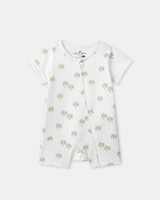 Short palm tree print jumpsuit Ecru colour  Sergent Major