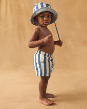 Striped swim shorts with nappy Blue colour  Sergent Major