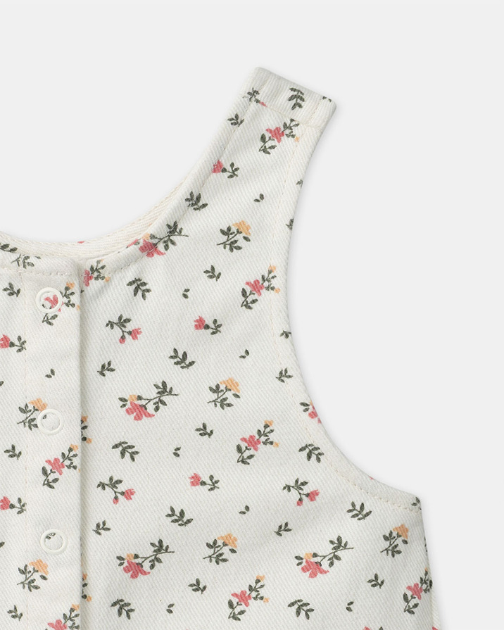 Short floral print overalls Ivory colour  Sergent Major