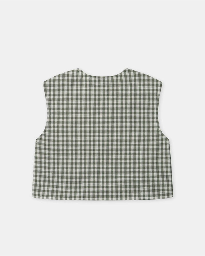 Gingham tank top and shorts set Dark green/ivory colour  Sergent Major