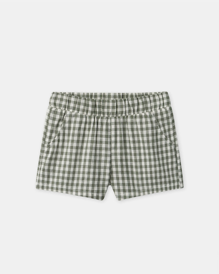 Gingham tank top and shorts set Dark green/ivory colour  Sergent Major