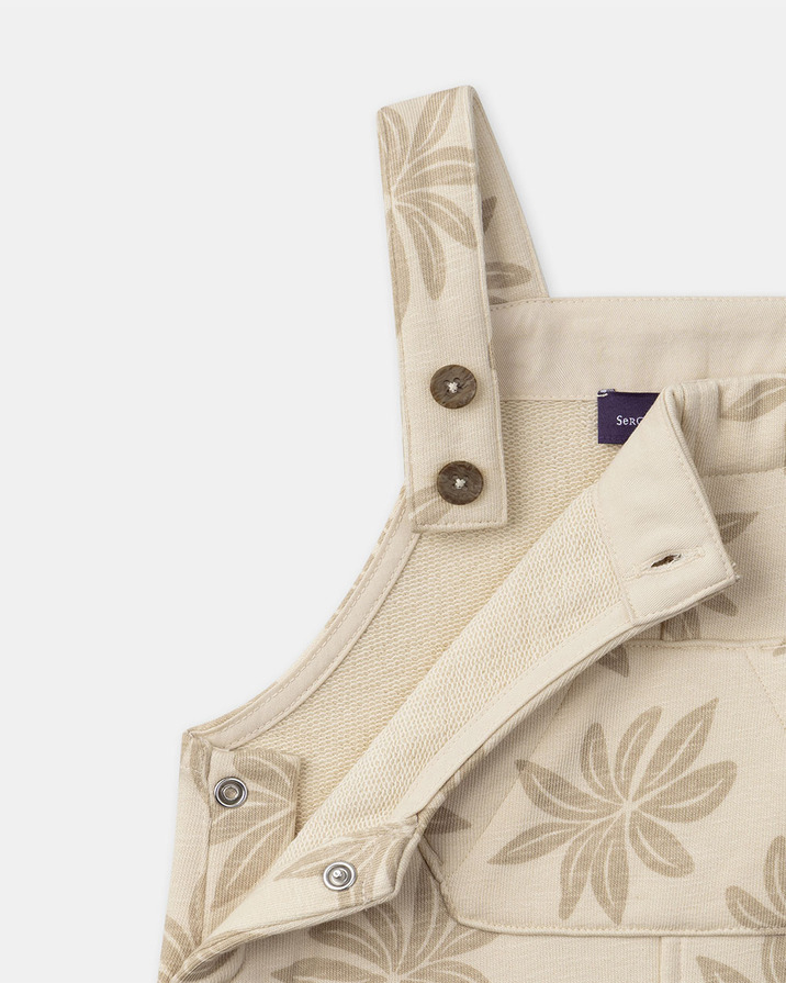 Palm tree print short overalls Beige colour  Sergent Major