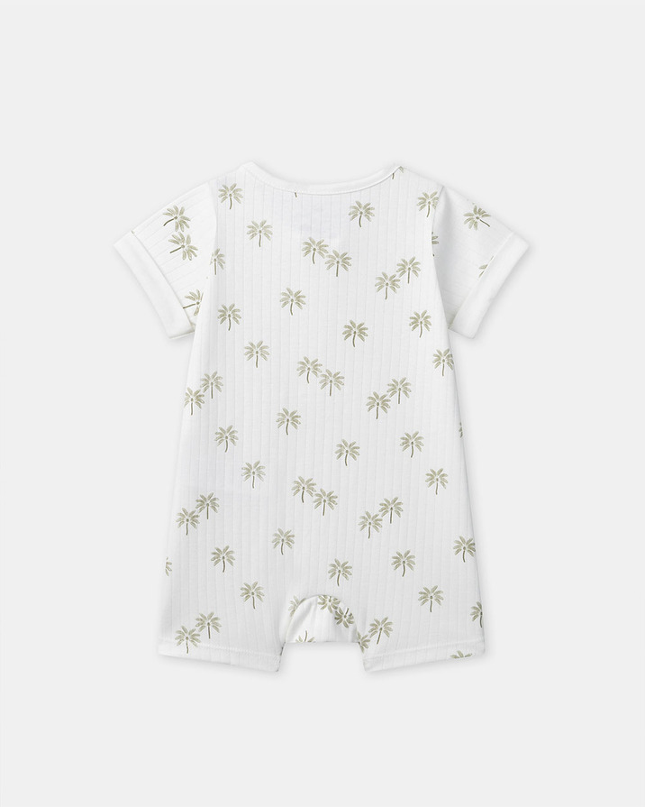 Short palm tree print jumpsuit Ecru colour  Sergent Major