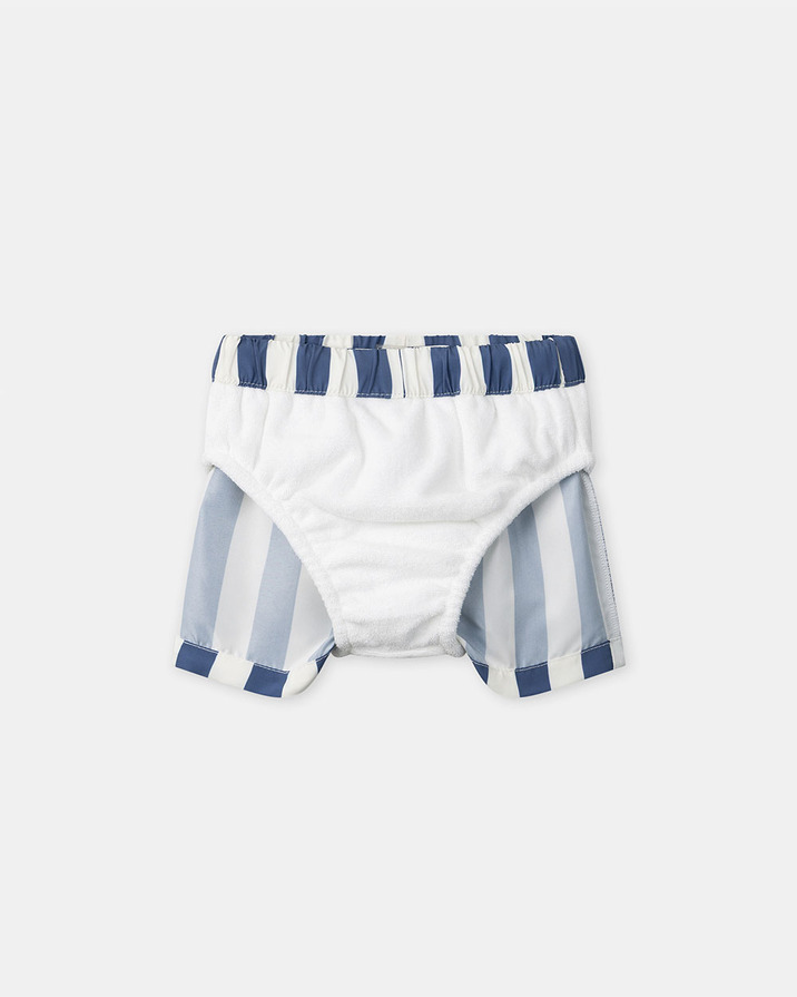 Striped swim shorts with nappy Blue colour  Sergent Major