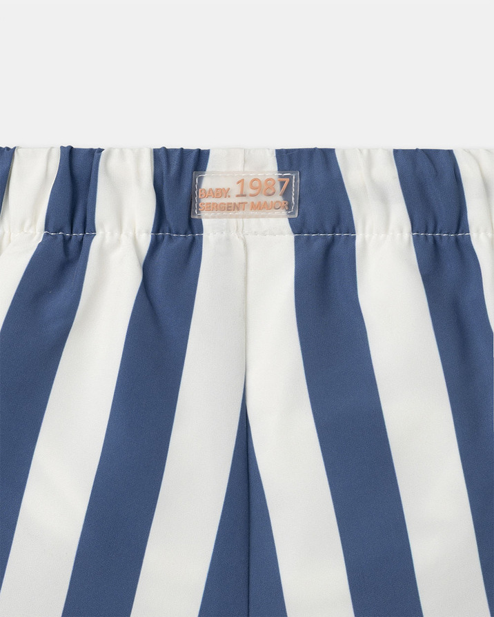 Striped swim shorts with nappy Blue colour  Sergent Major