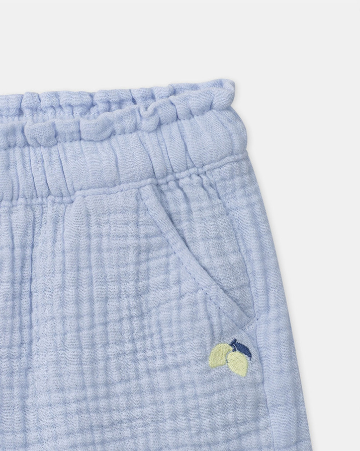 Double-layer cotton gauze shorts Sky blue colour  Sergent Major