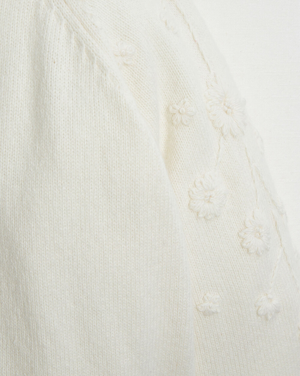 Embroidered knitted cardigan Off-white colour  Natalys