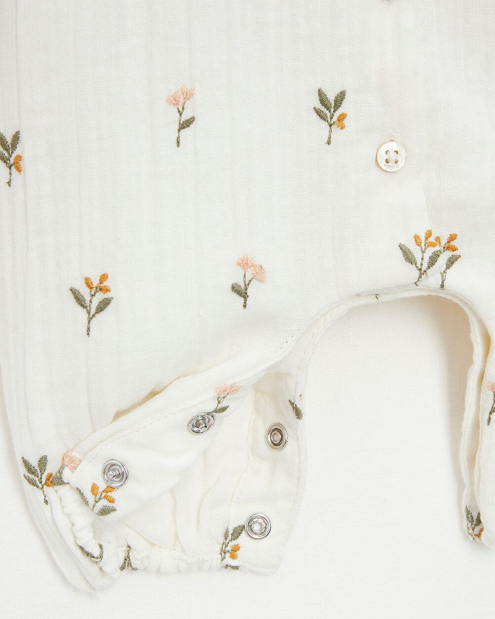 Embroidered cotton gauze jumpsuit Embroidered flowers  Natalys