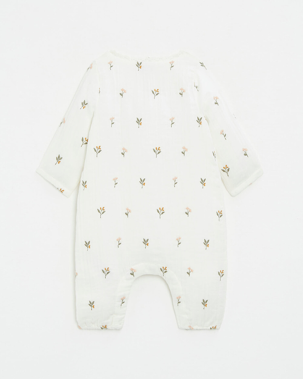 Embroidered cotton gauze jumpsuit Embroidered flowers  Natalys