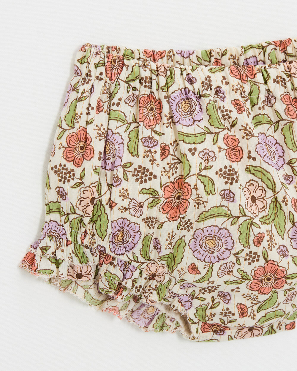 Floral print bloomer Lurex stripes  Natalys