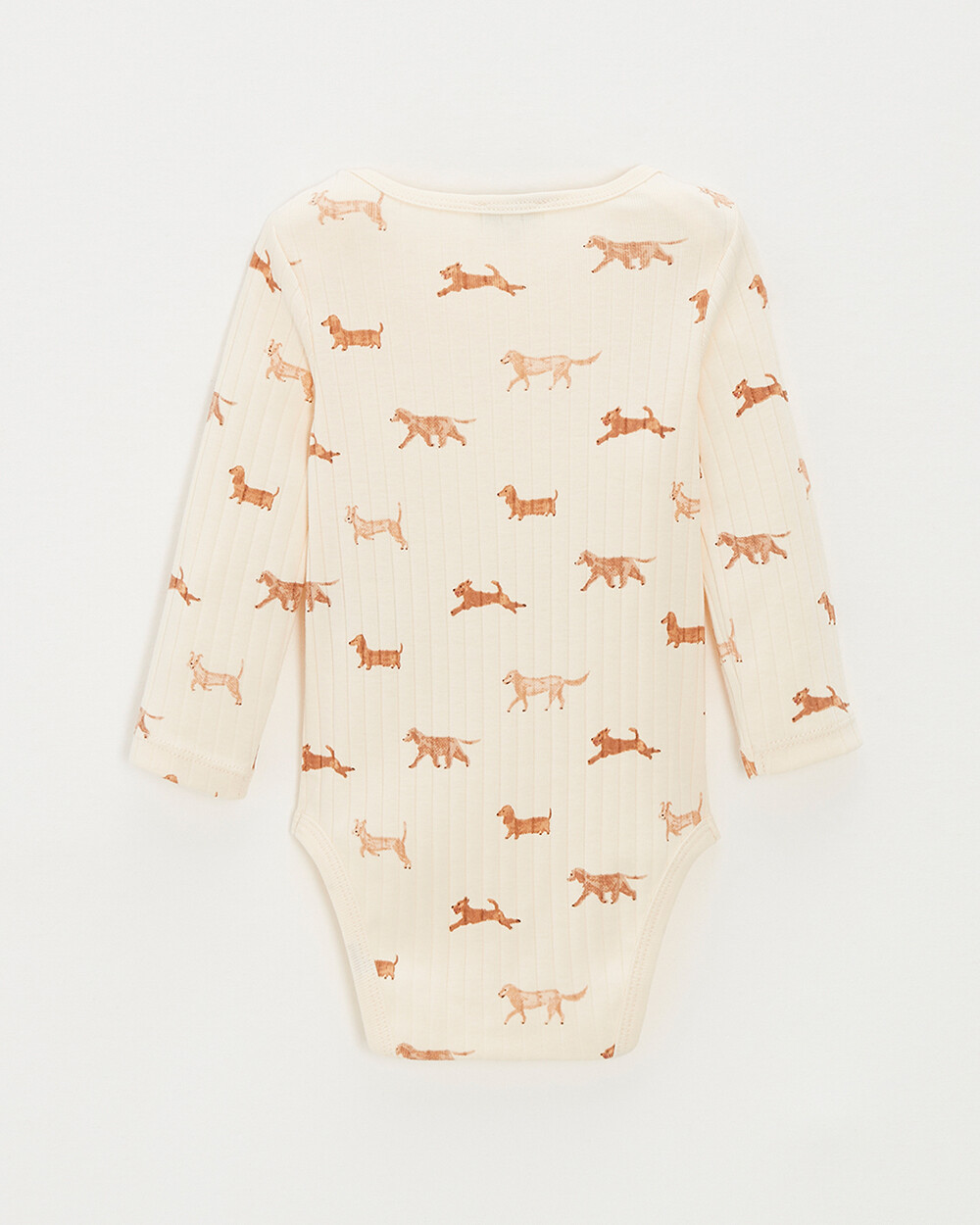 Short-sleeved ribbed bodysuit Dog print  Natalys