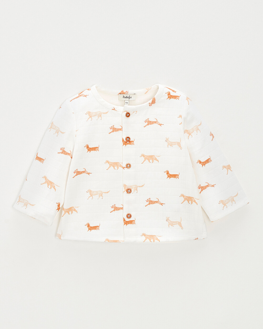 Cotton gauze shirt Dog print  Natalys