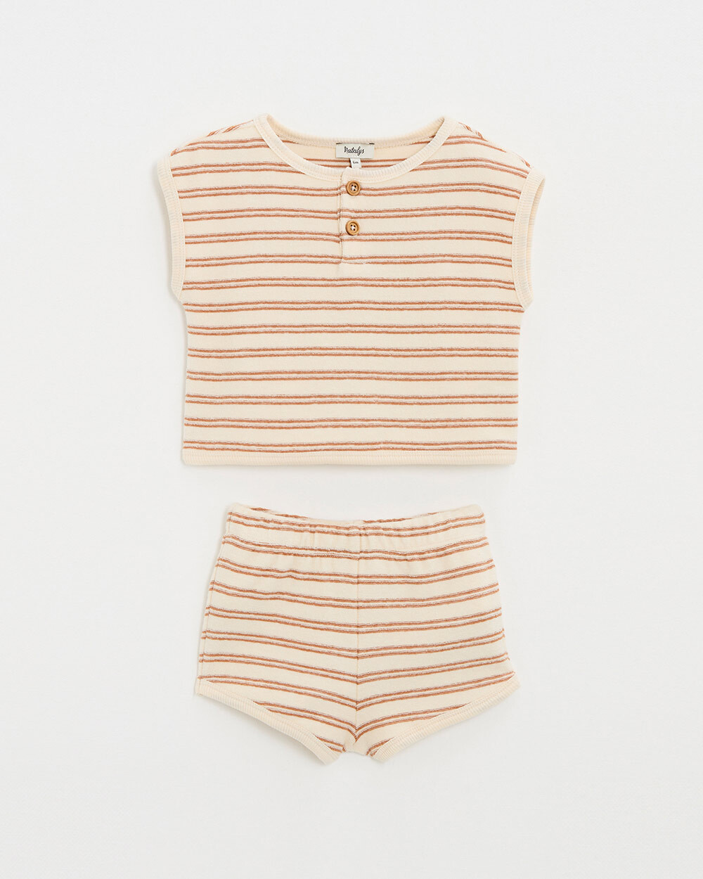 2-piece terrycloth pyjamas Ecru coloured stripes  Natalys