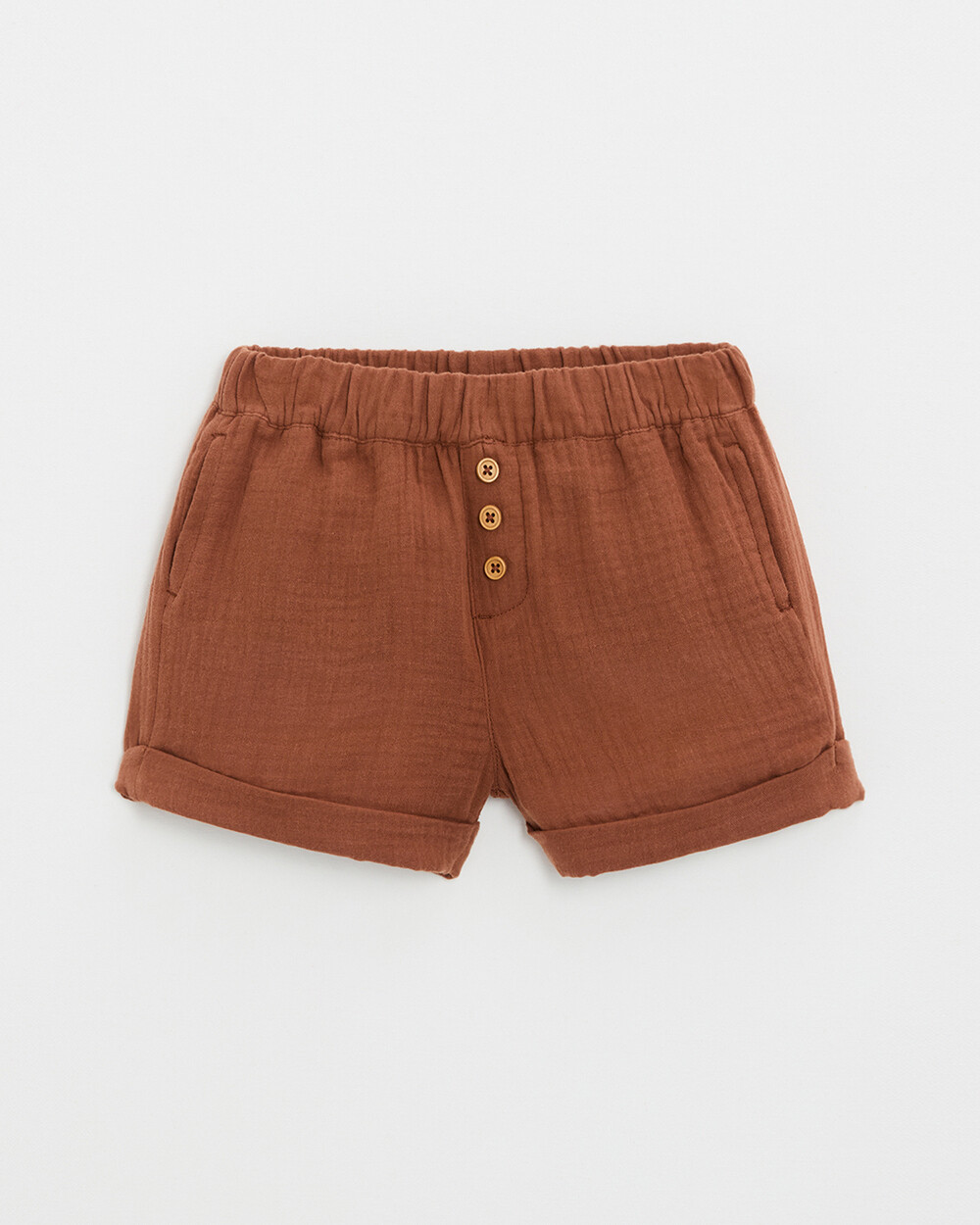 Kid's cotton gauze shorts Rust colour  Natalys