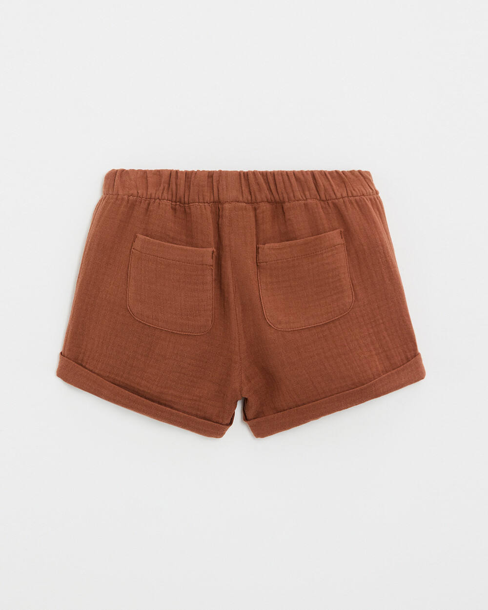 Kid's cotton gauze shorts Rust colour  Natalys