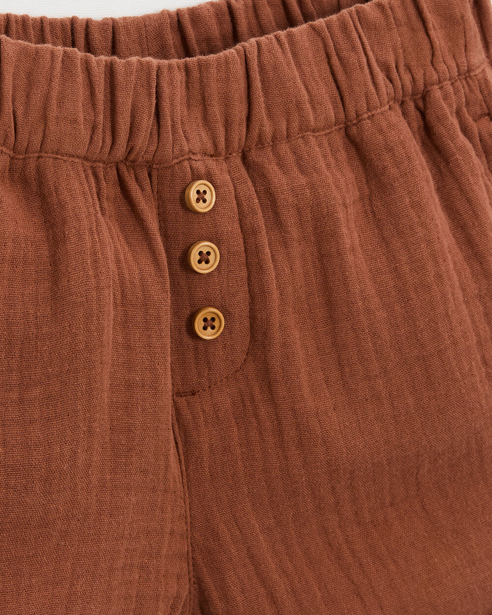 Kid's cotton gauze shorts Rust colour  Natalys