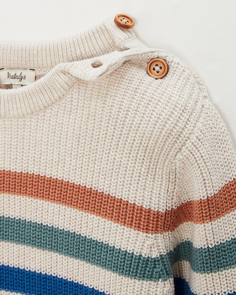 Striped cotton jumper Mottled natural colour  Natalys