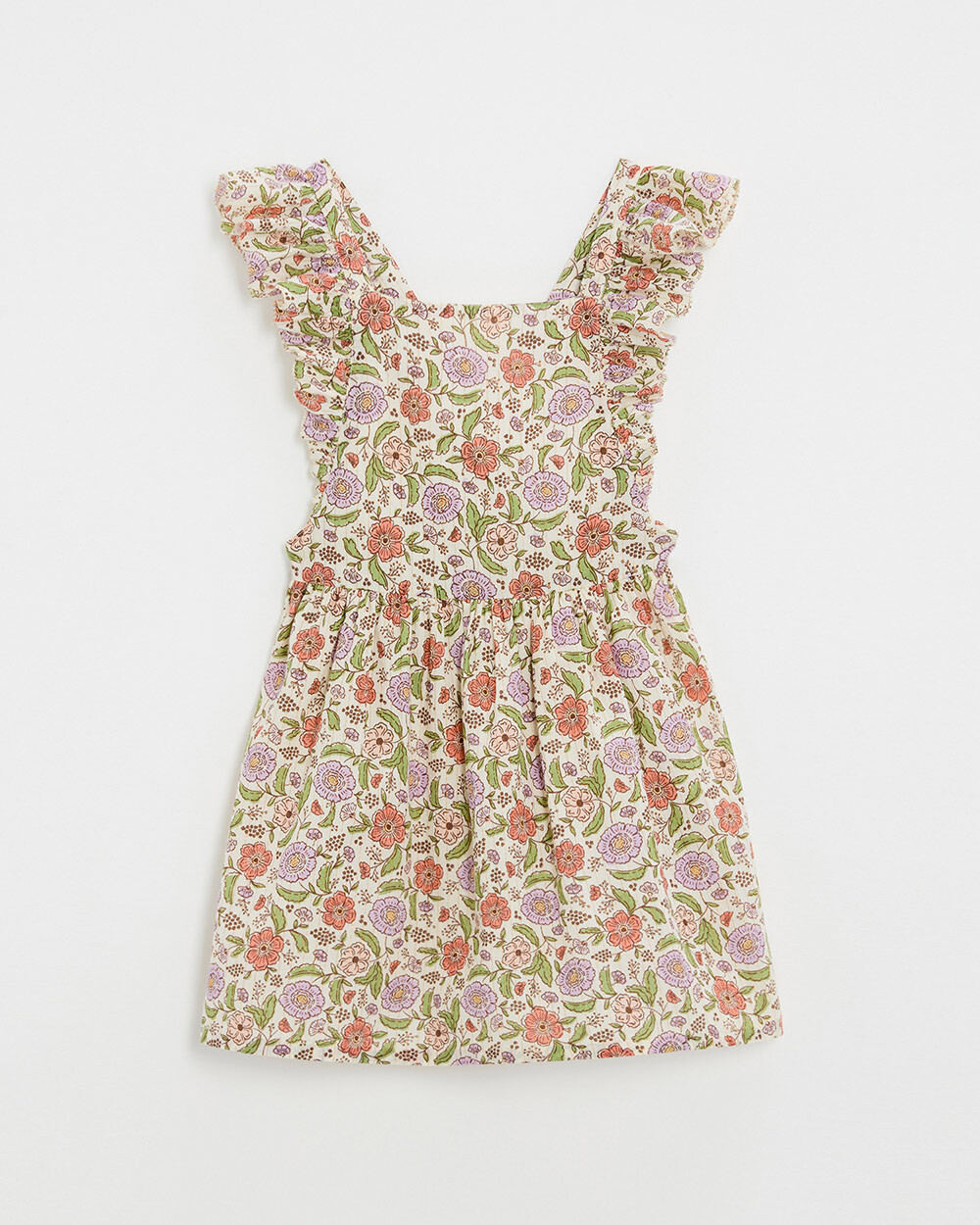 Kid's floral print dress Lurex stripes  Natalys