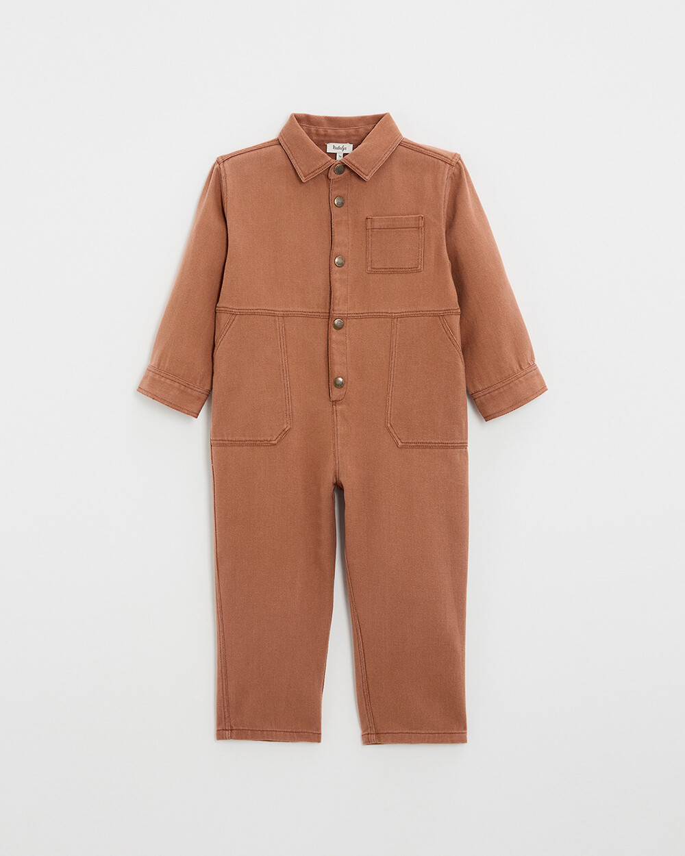 Kid's long twill jumpsuit Rust colour  Natalys