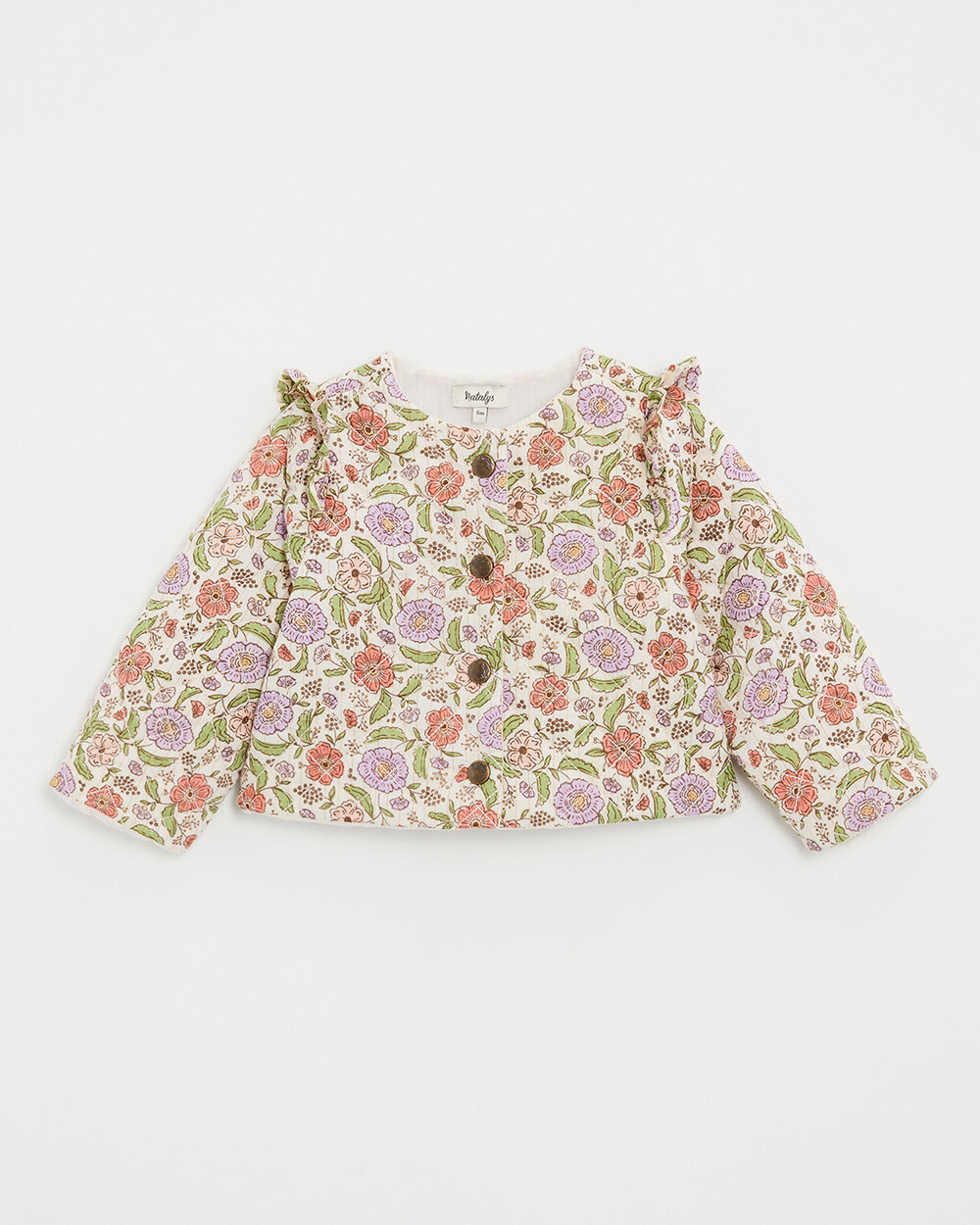 Floral print jacket Lurex stripes  Natalys