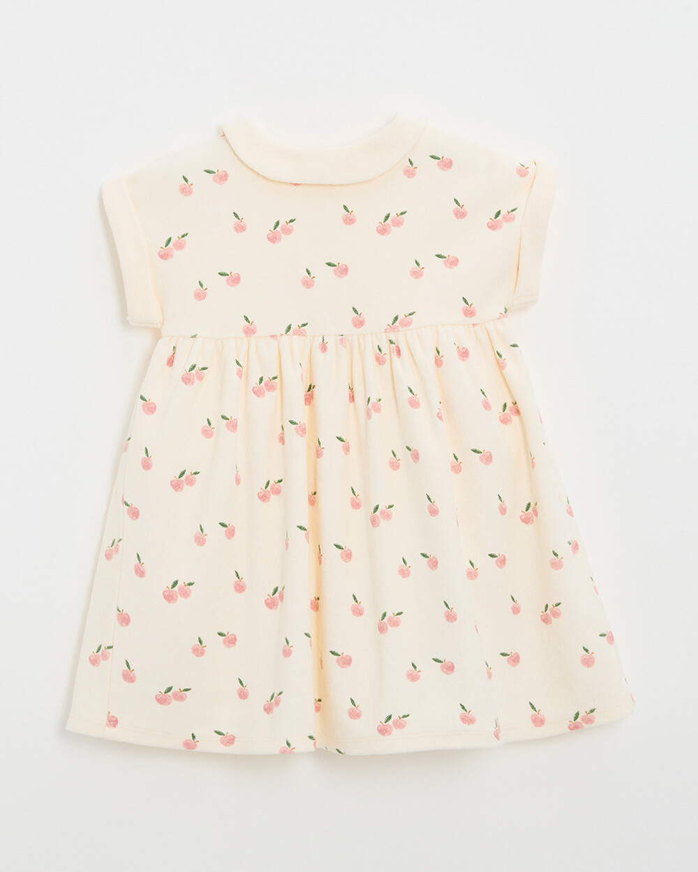 Kid' short-sleeved terrycloth dress Apple print  Natalys
