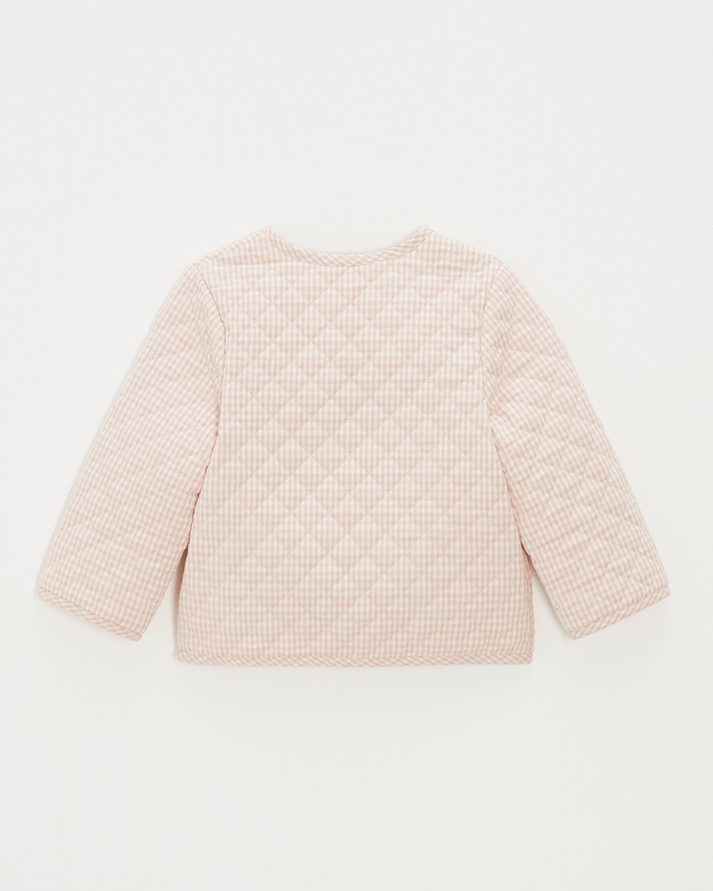 Kid's embroidered gingham jacket Vichy chalk colour  Natalys