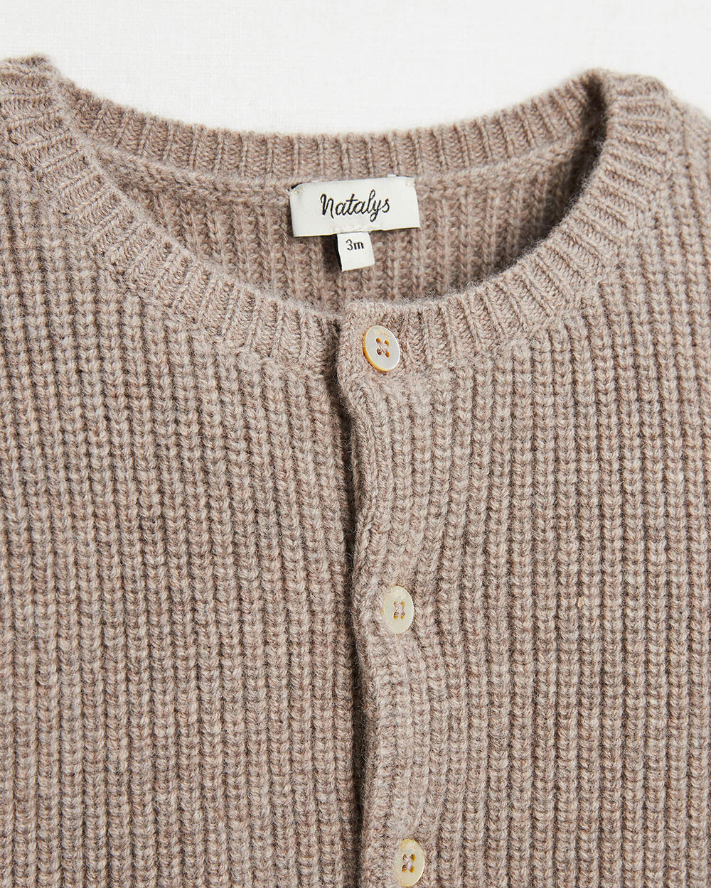 Merino wool cardigan Mottled brown colour  Natalys