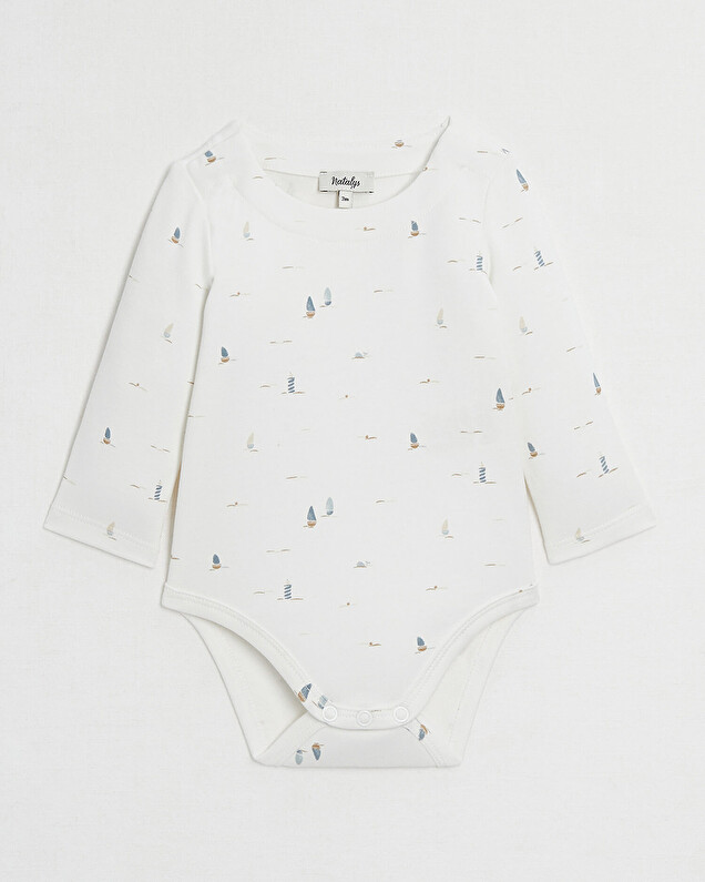Long-sleeved bodysuit Boat print  Natalys