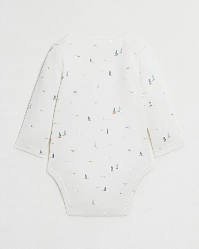 Long-sleeved bodysuit Boat print  Natalys