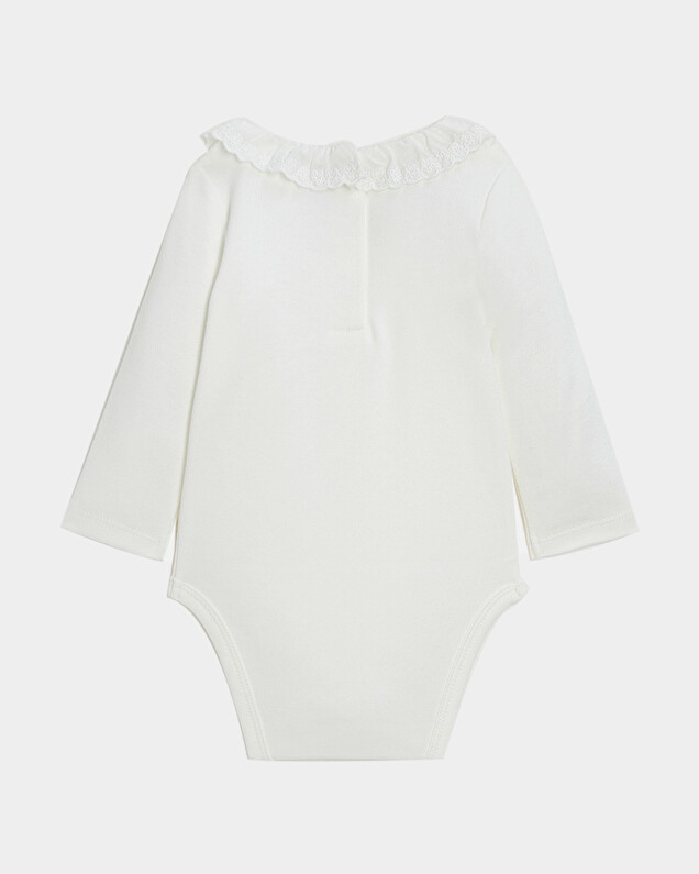 Claudine collar bodysuit Off-white colour  Natalys
