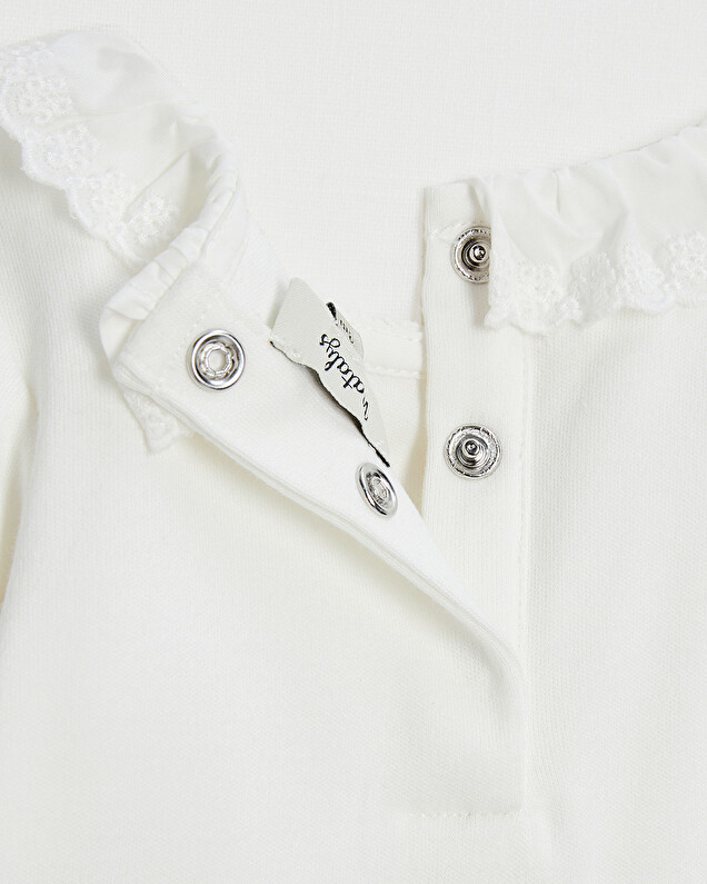 Claudine collar bodysuit Off-white colour  Natalys