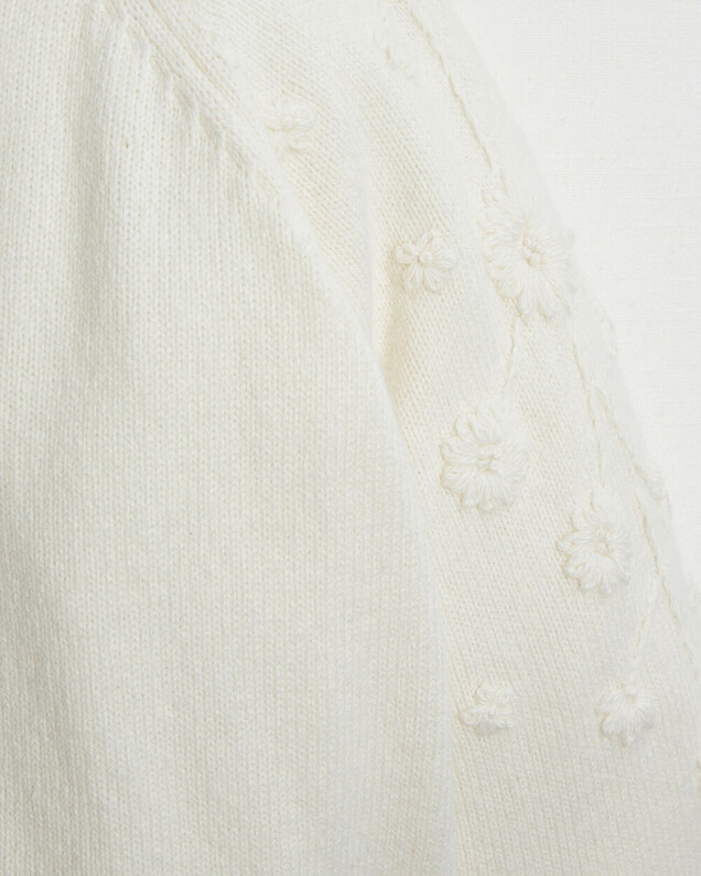 Embroidered knitted cardigan Off-white colour  Natalys