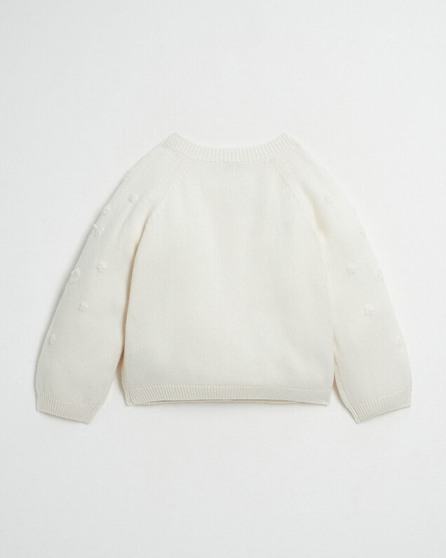 Embroidered knitted cardigan Off-white colour  Natalys