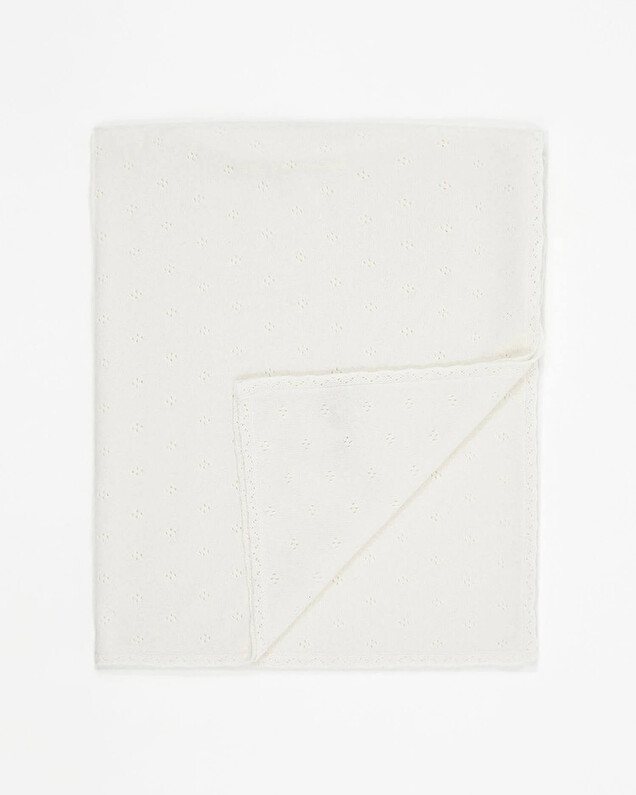 Openwork cashmere blanket Off-white colour Natalys